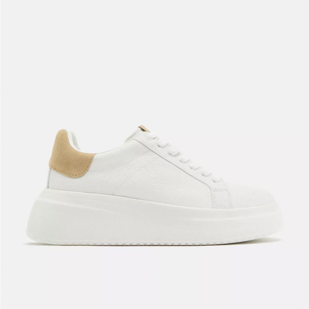 Zara Athletic Leather Platform Sneakers